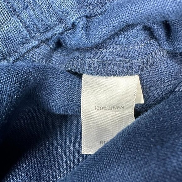J. Jill Pure Jill Linen Drawstring Crop Pants Navy Blue Medium Petite - Picture 6 of 6